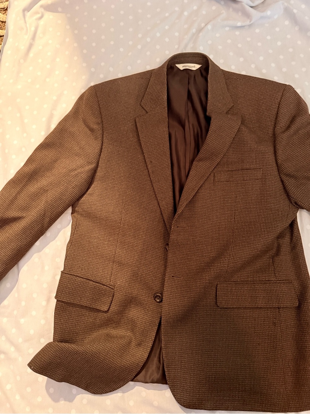 Pronto Uomo Brown Textured Houndstooth Sport Coat - Notch Lapel